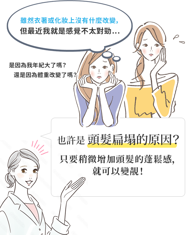 也許是 頭髮扁塌的原因？